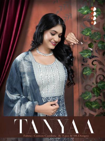 TANYAA BY BEAUTY QUEEN DESIGNER CAMBRIC PRINT SALWAR KAMEEZ WHOLESALER IN INDIA